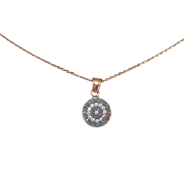 COLLAR GOZ TURKUAZ PLATA 925