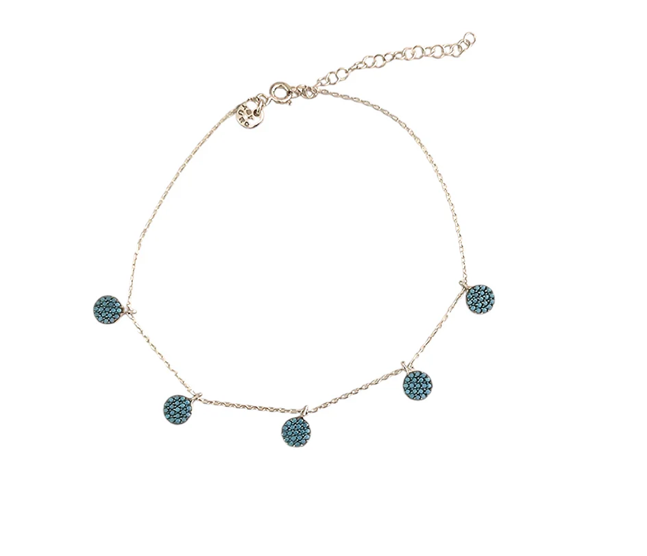 TOBILLERA BARAK TURKUAZ PLATA 925