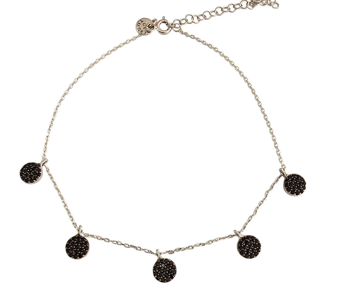 TOBILLERA BARAK SIYAH PLATA 925