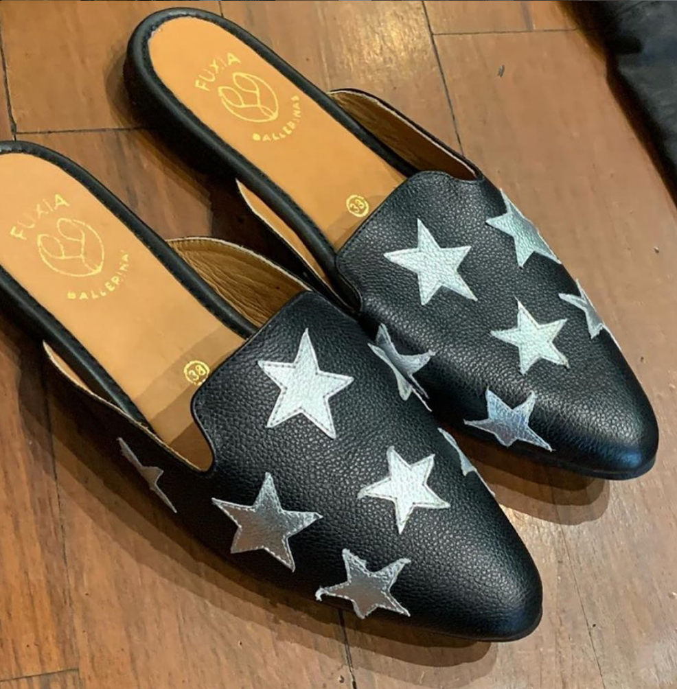 Puntas de cuero fuxia ballerinas