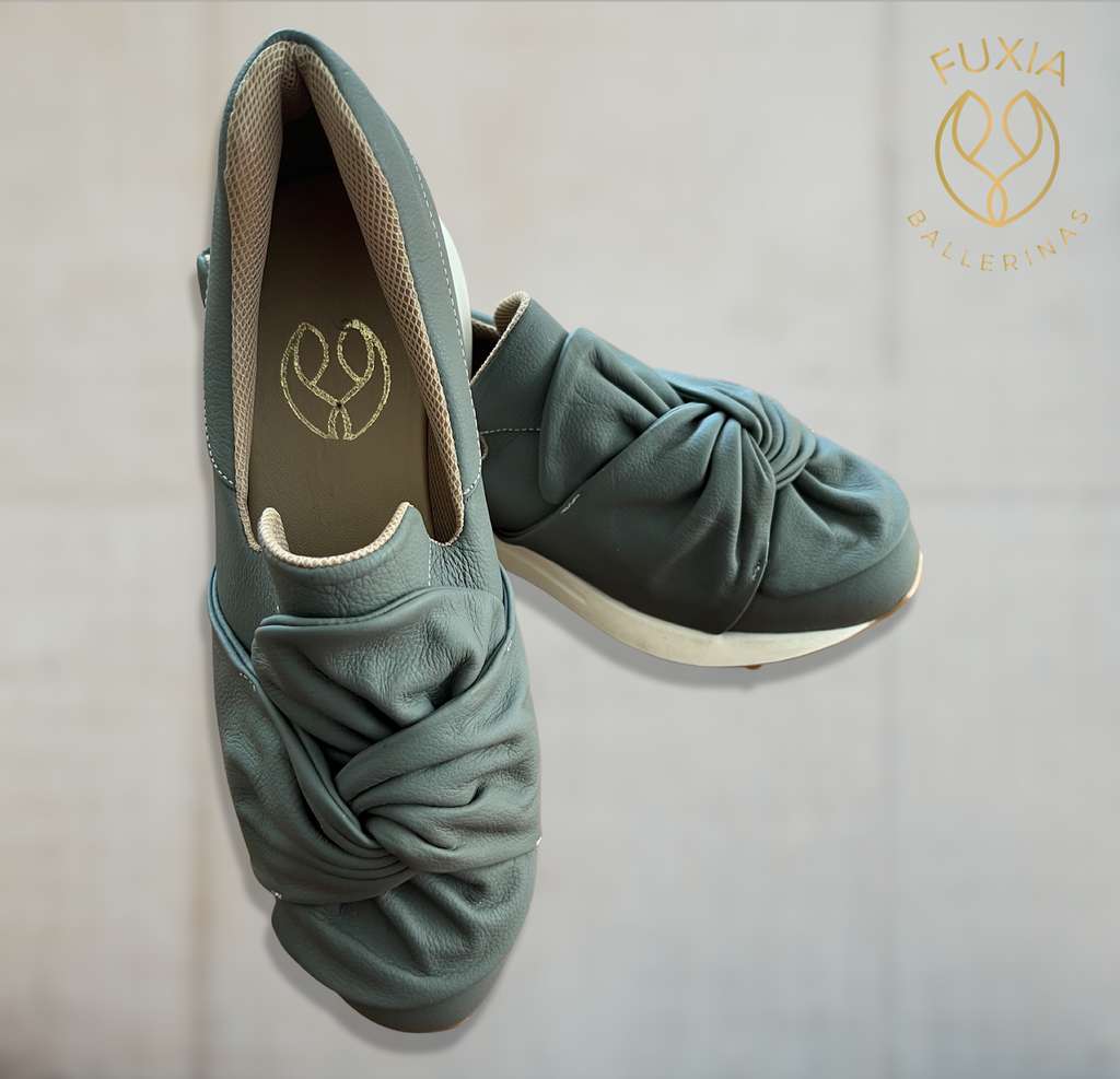 Zapatillas de cuero Fuxia ballerinas