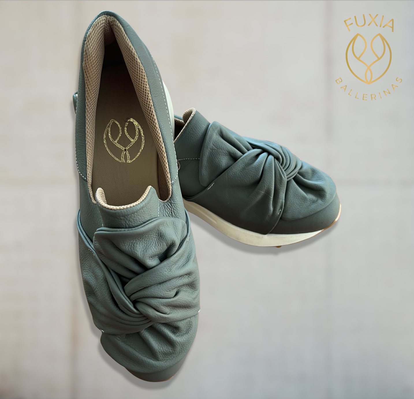 Zapatillas de cuero Fuxia ballerinas