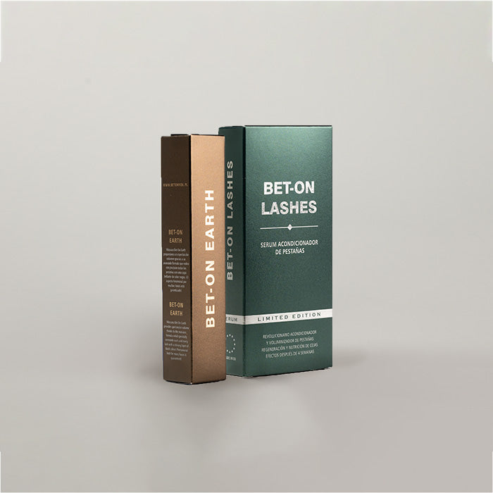 Pack serum crecimiento pestañas bet on lashes mas máscara de pestañas bet on you earth
