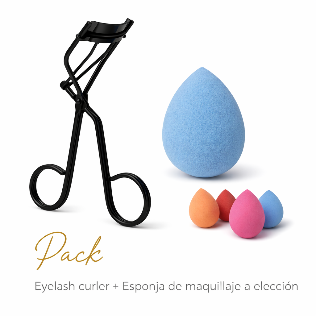 Eyelash Curler Negro + Esponja de Maquillaje