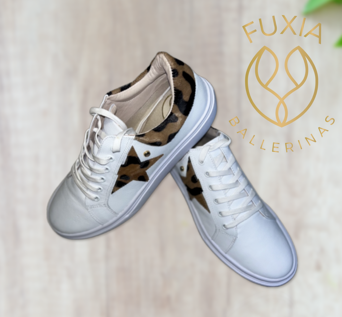 Zapatillas de cuero Fuxia Ballerinas. Cuero colmbiano