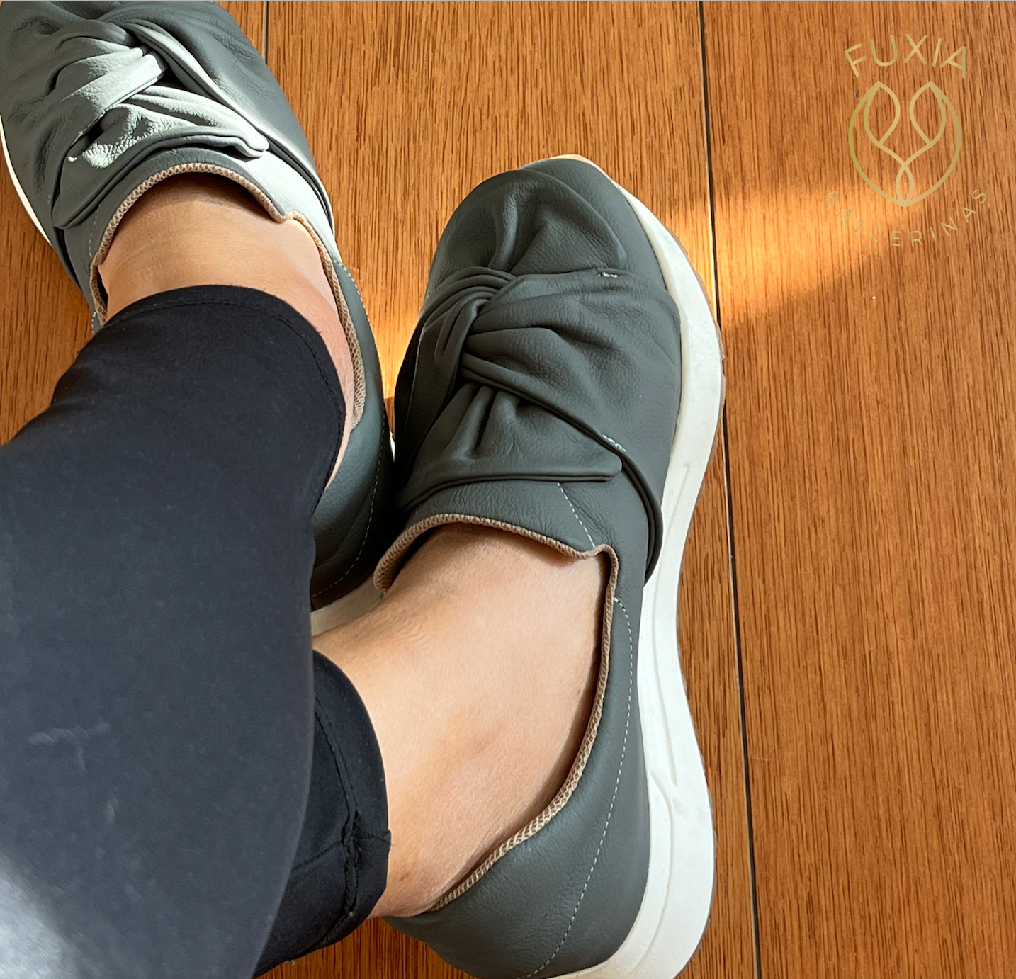 Zapatillas de cuero Fuxia ballerinas